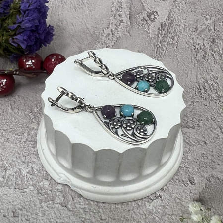Серебряные серьги Карамель